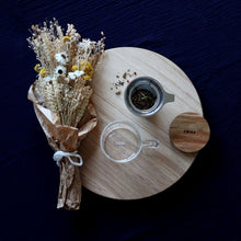 Carica l'immagine nel visualizzatore di Gallery, Tazza GLASS (300ml) con infusore in acciaio inox e coperchio in legno di acacia