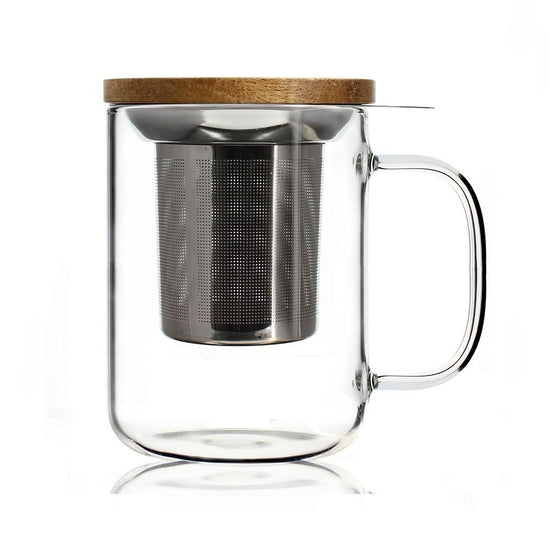 FORLIFE Curve Tazza Alta Con Infusore E Coperchio 450ml – Colore Lime – Per Tè In Foglie