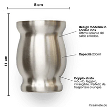 Carica l&#39;immagine nel visualizzatore di Gallery, Matero in acciaio inox: tazza per yerba mate
